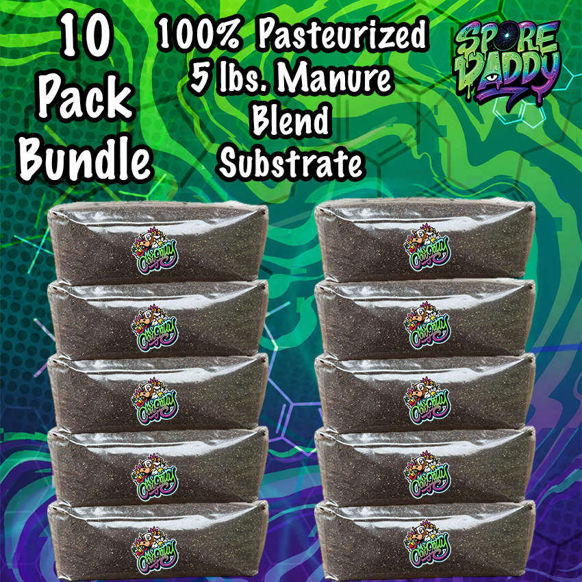 Ms. Cow Patty’s Manure Blend Pasteurized Mushroom Substrate | 5 lbs | 10 Pack
