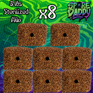 Sterilized Milo Sorghum Grain Spawn | 8 pack | 3 lbs