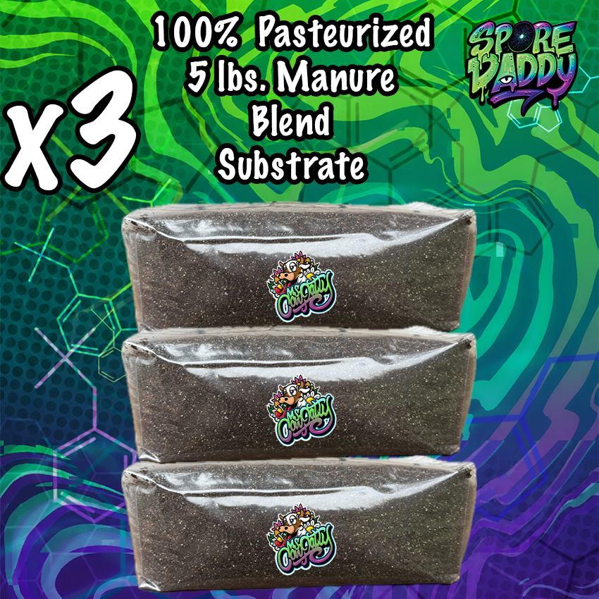 Ms. Cow Patty’s Manure Blend Pasteurized Mushroom Substrate | 5 lbs | 3 Pack
