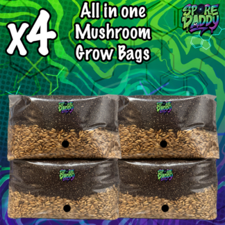 Mushroom Grow Bag | 4 Pack | 4 lbs | Manure Substrate/Hydrated Oats